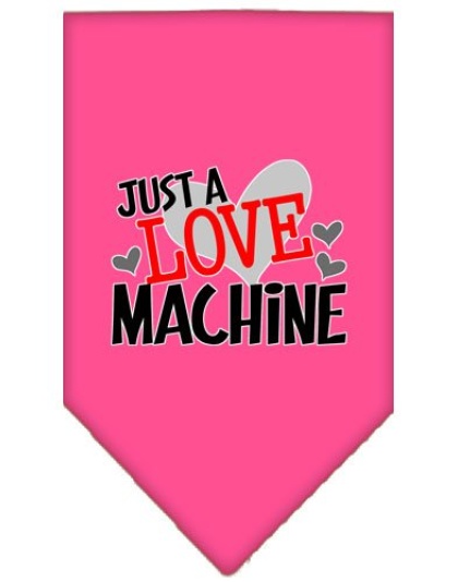 Love Machine Screen Print Bandana Bright Pink Large