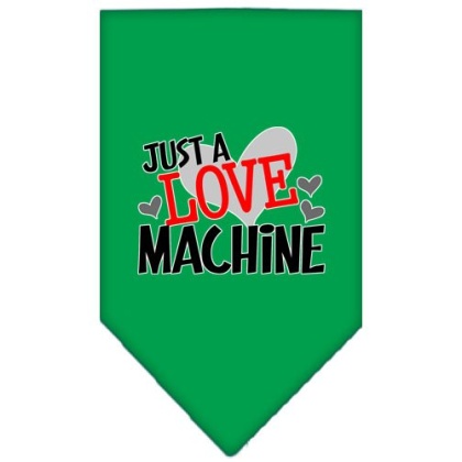 Love Machine Screen Print Bandana Emerald Green Large