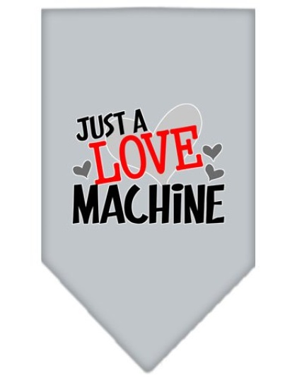 Love Machine Screen Print Bandana Grey Large