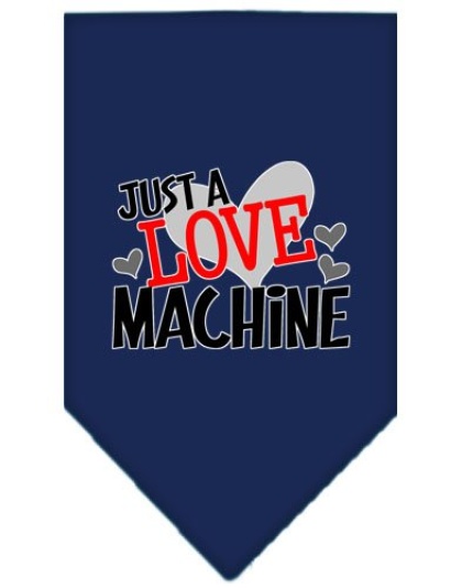 Love Machine Screen Print Bandana Navy Blue large