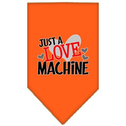 Love Machine Screen Print Bandana Orange Large