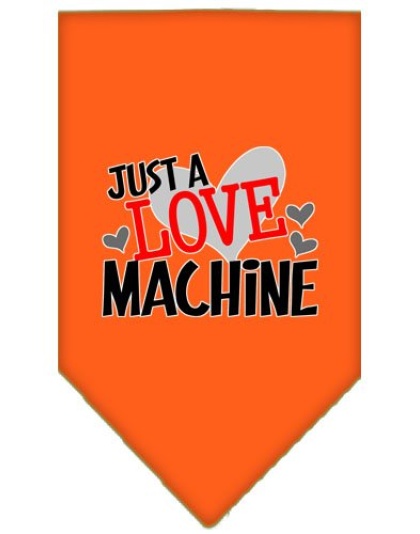 Love Machine Screen Print Bandana Orange Large