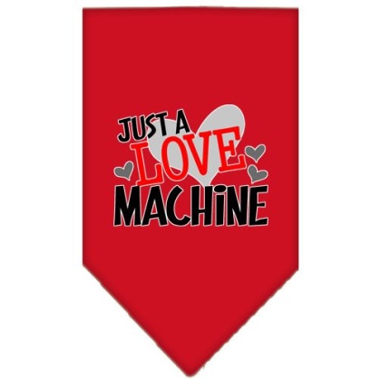 Love Machine Screen Print Bandana Red Large