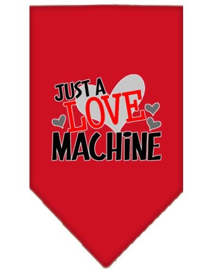 Love Machine Screen Print Bandana Red Large