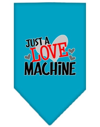 Love Machine Screen Print Bandana Turquoise Large