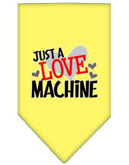 Love Machine Screen Print Bandana Yellow Large