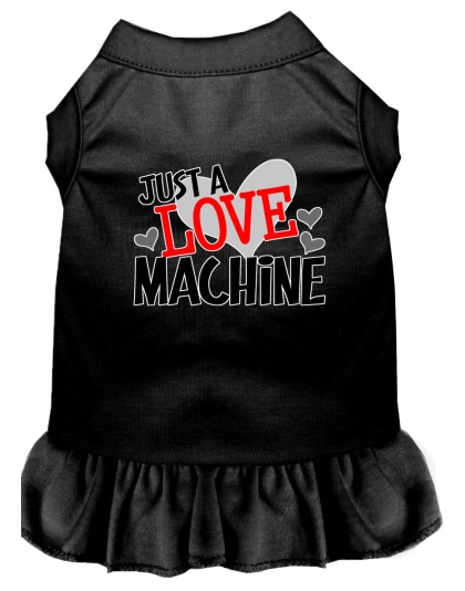 Love Machine Screen Print Dog Dress Black 4X