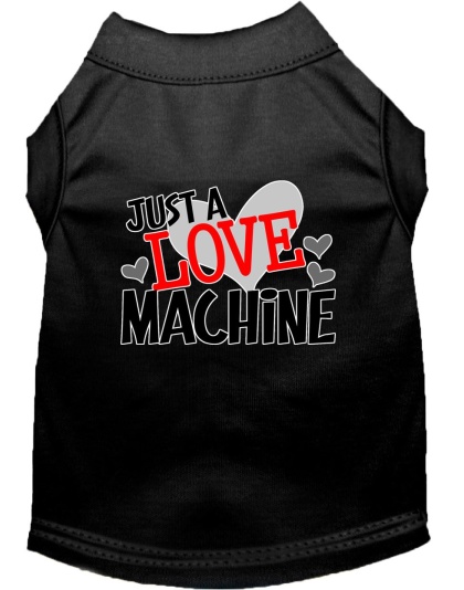 Love Machine Screen Print Dog Shirt Black Lg