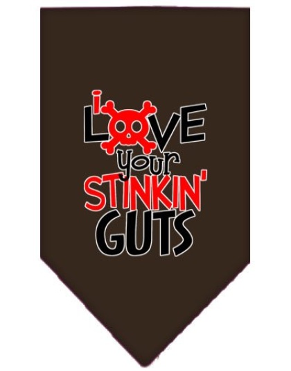 Love your Stinkin Guts Screen Print Bandana Cocoa Large