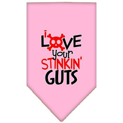 Love your Stinkin Guts Screen Print Bandana Light Pink Large