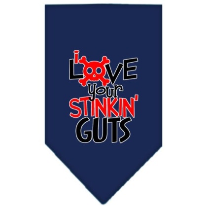 Love your Stinkin Guts Screen Print Bandana Navy Blue large