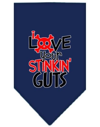 Love your Stinkin Guts Screen Print Bandana Navy Blue large