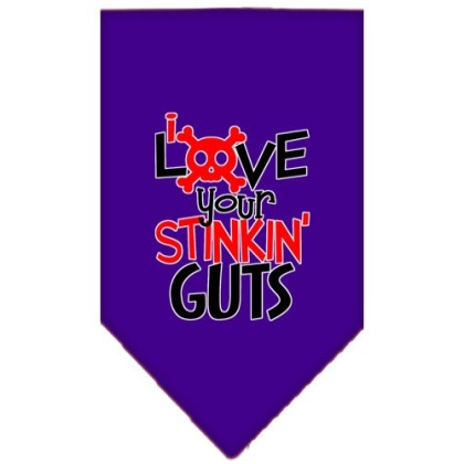 Love your Stinkin Guts Screen Print Bandana Purple Large