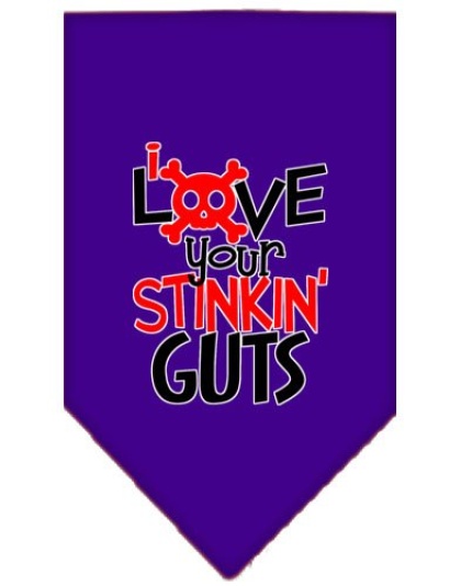 Love your Stinkin Guts Screen Print Bandana Purple Large