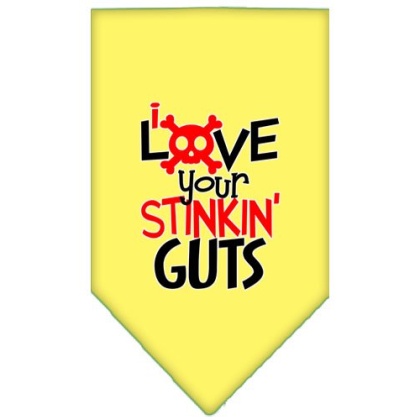 Love your Stinkin Guts Screen Print Bandana Yellow Large