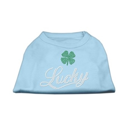 Lucky Rhinestone Shirts Baby Blue L