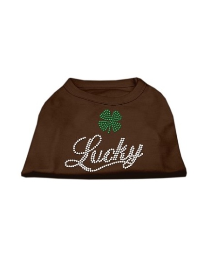 Lucky Rhinestone Shirts Brown Lg