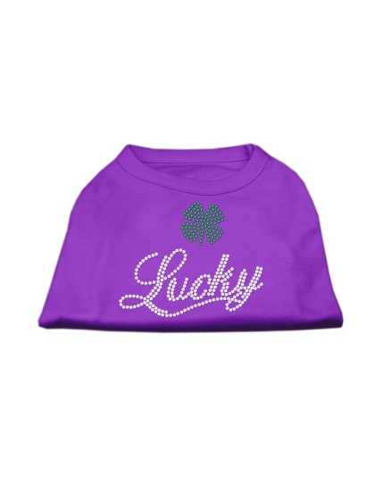 Lucky Rhinestone Shirts Purple L