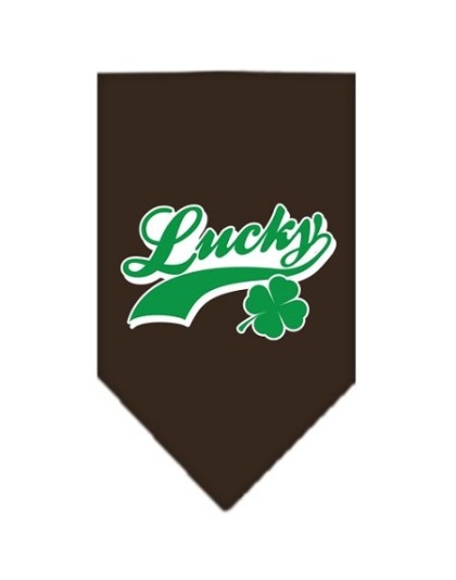 Lucky Swoosh Screen Print Bandana Cocoa Large