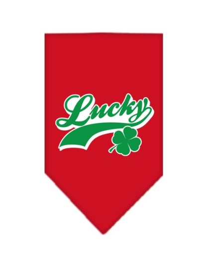 Lucky Swoosh Screen Print Bandana Red Large