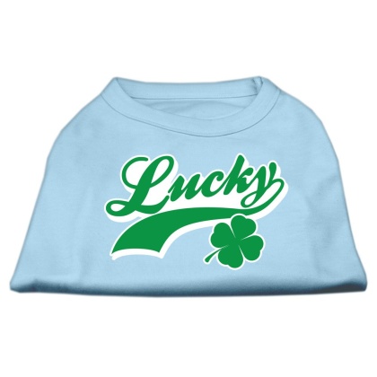 Lucky Swoosh Screen Print Shirt Baby Blue Lg