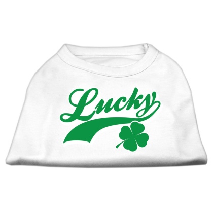 Lucky Swoosh Screen Print Shirt White Lg