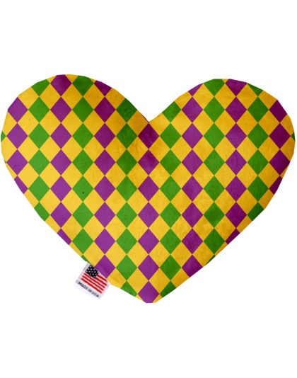 Mardi Gras Diamonds 6 inch Canvas Heart Dog Toy