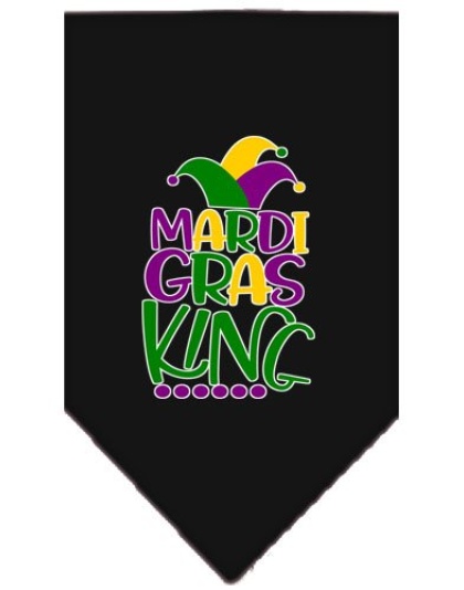 Mardi Gras King Screen Print Mardi Gras Bandana Black Large