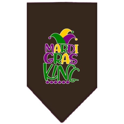 Mardi Gras King Screen Print Mardi Gras Bandana Cocoa Large