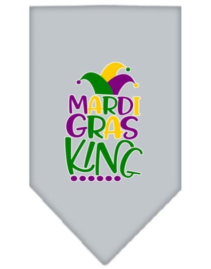 Mardi Gras King Screen Print Mardi Gras Bandana Grey Large