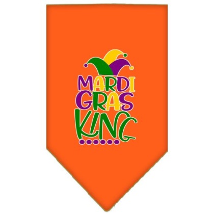 Mardi Gras King Screen Print Mardi Gras Bandana Orange Large