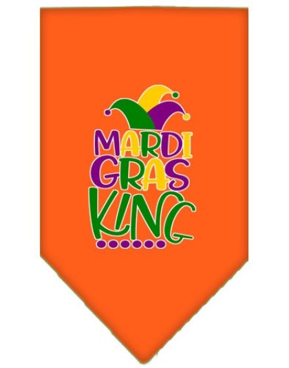 Mardi Gras King Screen Print Mardi Gras Bandana Orange Large