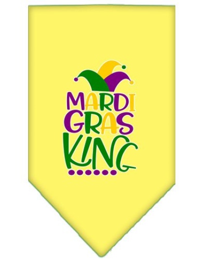 Mardi Gras King Screen Print Mardi Gras Bandana Yellow Large