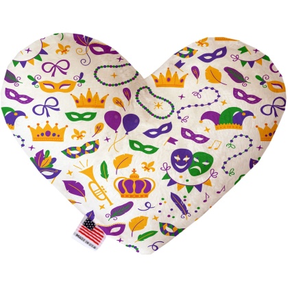 Mardi Gras Masks 6 inch Canvas Heart Dog Toy