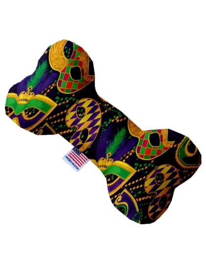 Mardi Gras Masquerade 10 inch Canvas Bone Dog Toy