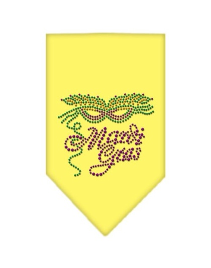 Mardi Gras Rhinestone Bandana Yellow Large