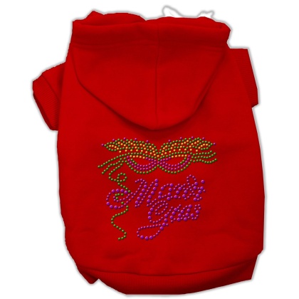 Mardi Gras Rhinestud Hoodies Red L