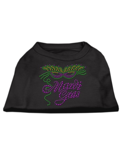 Mardi Gras Rhinestud Shirt Black L