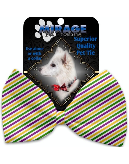 Mardi Gras Stripes Pet Bow Tie