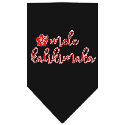 Mele Kalikimaka Screen Print Bandana Black Large