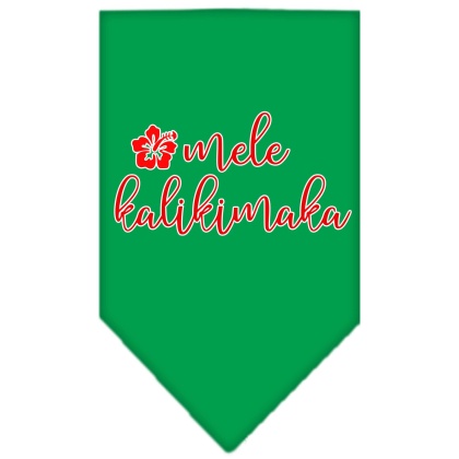 Mele Kalikimaka Screen Print Bandana Emerald Green Large