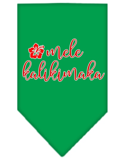 Mele Kalikimaka Screen Print Bandana Emerald Green Large