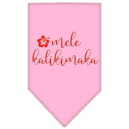 Mele Kalikimaka Screen Print Bandana Light Pink Large