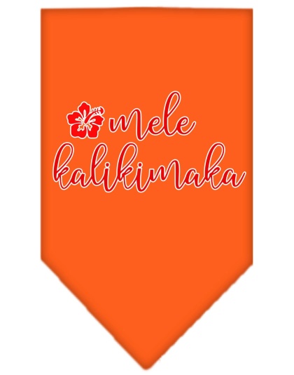 Mele Kalikimaka Screen Print Bandana Orange Large