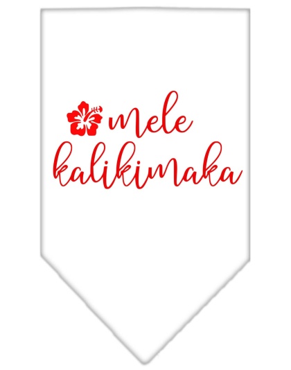 Mele Kalikimaka Screen Print Bandana White Large