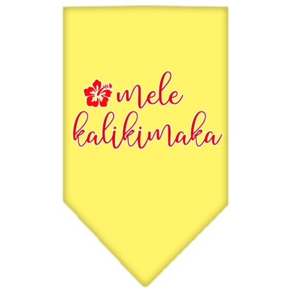 Mele Kalikimaka Screen Print Bandana Yellow Large