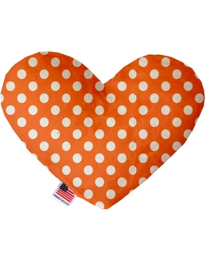 Melon Orange Swiss Dots 6 Inch Canvas Heart Dog Toy