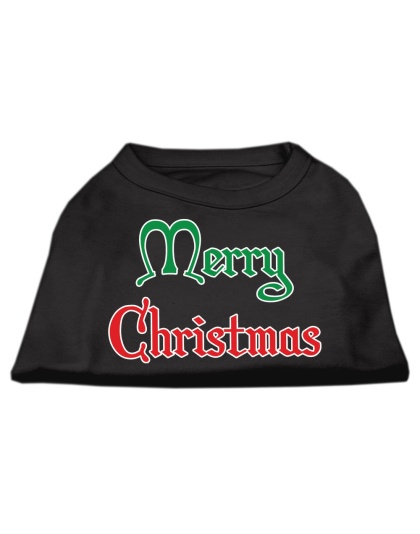 Merry Christmas Screen Print Shirt Black Lg