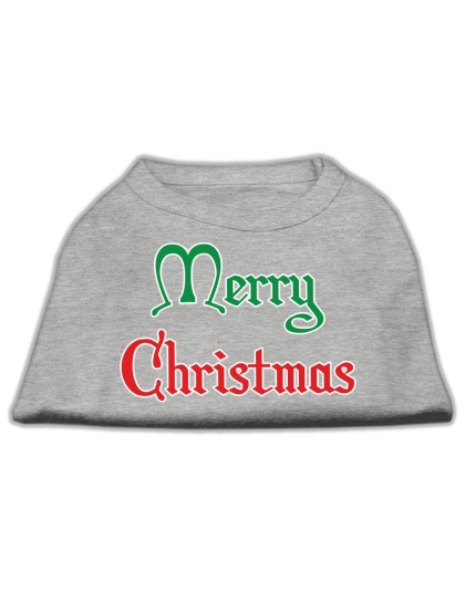 Merry Christmas Screen Print Shirt Grey Lg