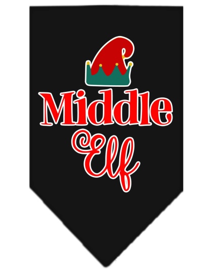 Middle Elf Screen Print Bandana Black Large